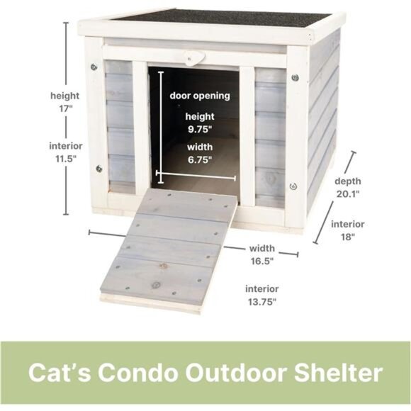 TRIXIE Outdoor Cat House, Weatherproof Cat House with Raised Floor, Hinged - Picture 3 of 6
